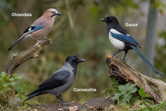 Gazze Cornacchie Ghiandaie