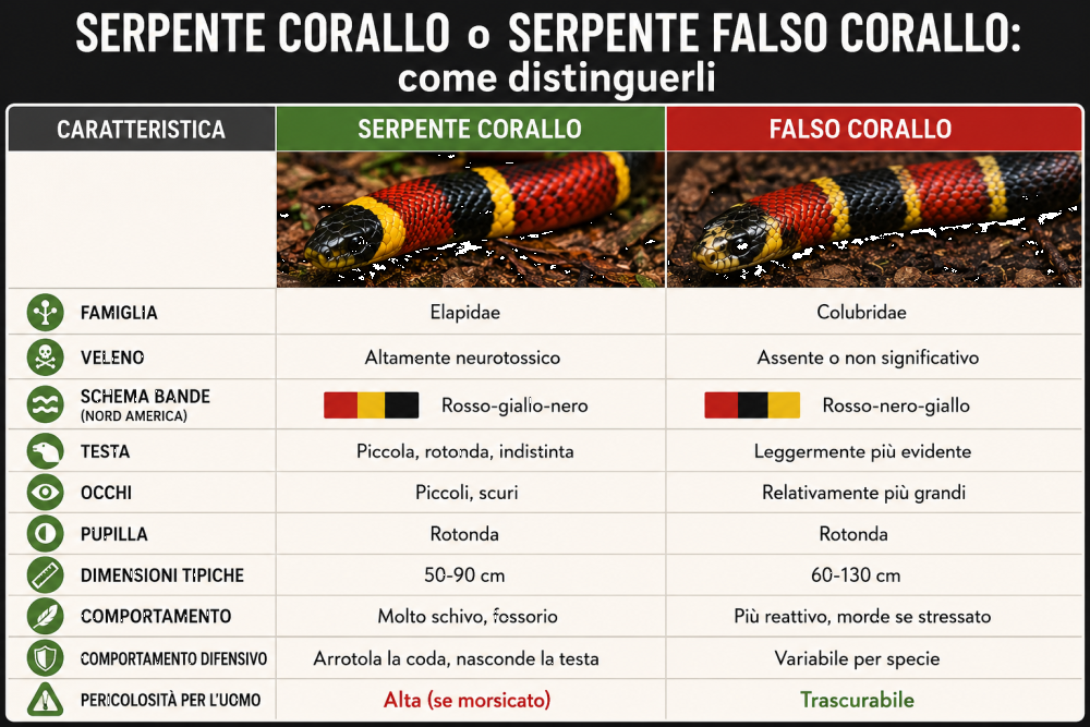 Le differenze tra Serpente Corallo e falso Corallo
