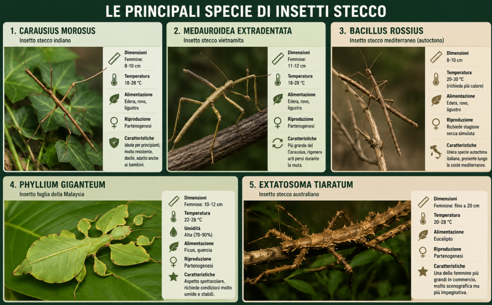 Tipologie di insetti stecco