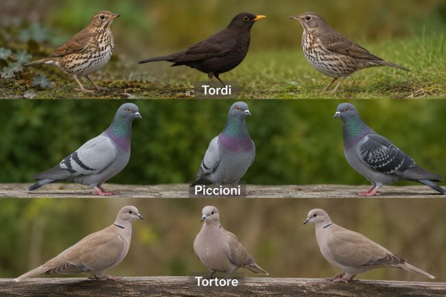 Tordi, Piccioni e Tortore