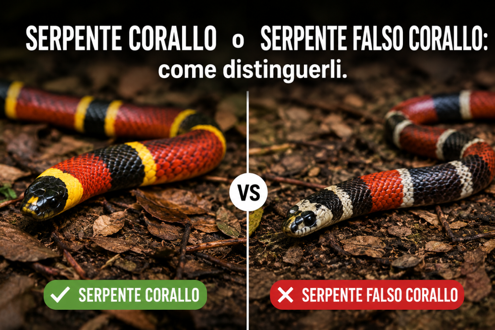 Serpente corallo o serpente falso corallo: come distinguerli